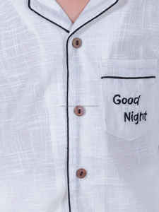 ชุดนอนผ้าฝ้ายของเด็กชุดนอนกางเกงขายาวสีขาวลายการ์ตูนสำหรับเด็กผู้ชายชุดใส่อยู่บ้านชุดนอนสำหรับฤดูใบไม้ผลิขายส่งเสื้อผ้าขายปลีก - Product Image 2