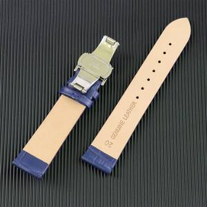 Correa de <span class=keywords><strong>Reloj</strong></span> de Piel de Animal Real con Hebilla Automática de Mariposa, Brazalete de Cuero de Grano Completo, Accesorios de Alta Calidad - Product Image 2