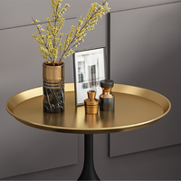 Table basse d'appoint réglable en métal chromé doré, style moderne et luxueux, durable, pour salon/chambre à coucher, vente en gros Honghe Hhcfz220016