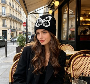 Gorros Reversibles de Invierno de Alta Calidad con Estampado Digital Jacquard Personalizado, Gorro Cálido a Prueba de Frío con Diseño de Puntos, Proveedor - Product Image 2