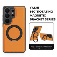 360 °   Funda Magnética Giratoria para Teléfono con Soporte para Samsung S26 Ultra S25 S24 S23 S22, Funda Trasera de Cuero Resistente a Golpes para iPhone 17 Pro
