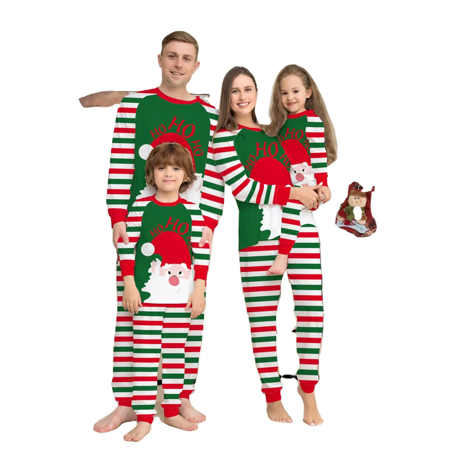 Pyjamas de noël personnalisés pour la famille, ensemble de vêtements imprimés à manches longues, pyjamas de noël assortis pour la famille