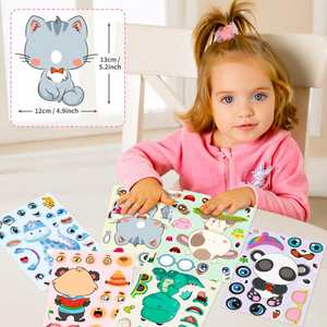 Pegatinas de Animales para Hacer Caras, 6 Piezas, para Niños, Recompensas para Fiestas Escolares, Manualidades, Regalos para Fiestas de Cumpleaños - Product Image 6