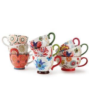 Taza <span class=keywords><strong>de</strong></span> cerámica pintada a mano y tazón <span class=keywords><strong>de</strong></span> desayuno Taza <span class=keywords><strong>de</strong></span> té <span class=keywords><strong>de</strong></span> la leche pintada en relieve <span class=keywords><strong>de</strong></span> estilo nacional - Product Image 1