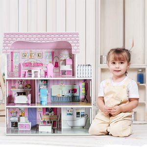 WEIFU vente Chaude 3 étages coloré en bois jouet maison de poupée - Product Image 6