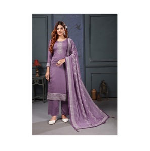 Nouvelle arrivée : Ensemble salwar kameez Vichitra avec broderie pour femmes, idéal pour les fêtes et les mariages, disponible à un prix abordable - Product Image 1