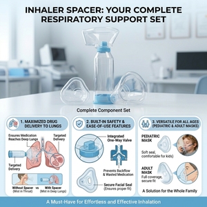 Mascarilla Espaciadora <span class=keywords><strong>AeroChamber</strong></span> de Silicona Transparente Sshtang para Asma/ODCP, Ajuste Universal, Adaptador Portátil para Inhalador PMDI, Modelo Mc3 - Product Image 4