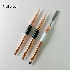 Hot-selling Double-headed Nail <b>Brush</b> Metal Rod High-quality Nail <b>Brush</b> Professional Production of High-end Nail Pen Uv Gel - Product Image 1
