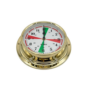 Quartz Ship <b>Clock</b> Brass Case Round Wall <b>Clock</b> Battery Operated Traditional Design 370201 - Product Image 1