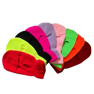Bonnets en tricot d'hiver, masque facial complet à <span class=keywords><strong>3</strong></span> <span class=keywords><strong>trous</strong></span>, masque de ski, masque de cyclisme, couvre-chapeaux, <span class=keywords><strong>cagoule</strong></span>, masque de <span class=keywords><strong>moto</strong></span> - Product Image 5