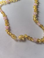 Collier pour bébé en ambre quartz miel, collier en perles d'ambre naturel en gros pour bébé, 33 cm