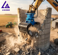Excavatrice montée sur chenilles 360 °   Pinces de rotation pour démolition, idéales pour les usines de traitement des déchets et le recyclage des ressources
