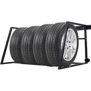 JH-Mech Rack de pneus para serviço pesado, rack ajustável de 64,5 polegadas, capacidade de carga, 400 libras, parede multi-pneu