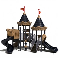 Toboggan combiné extérieur pour enfants en LLDPE anti-UV, équipement de jeu certifié TUV EN1176 pour maternelles, centres de villégiature et communautés résidentielles