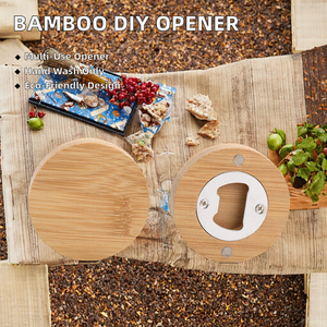 Versatile Bamboo and Wood DIY Bottle Opener Convenient for Daily Home Use with Strong Magnet - Product Image 3