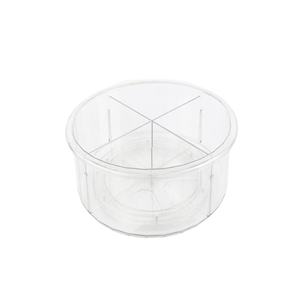 Clear Plastic Kitchen Round Storage Box For Tea Bags Packets Sweeteners