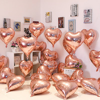 Vente en gros, expédition rapide, ballons en feuille d'aluminium en forme de cœur multicolores de 18 pouces pour la Saint-Valentin et les décorations de fête d'Halloween