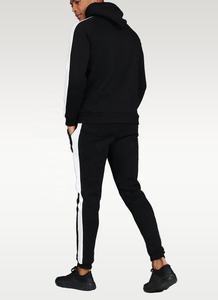 OEM Design personnalisé couleur noire avec côté couleur blanche rayé Design vêtements de sport adultes survêtements ensembles - Product Image 2