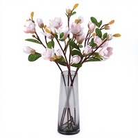 Branches de fleurs de magnolia artificielles au toucher réel en mousse EVA, fleurs en soie, décoration nordique pour la maison, mariage, photographie