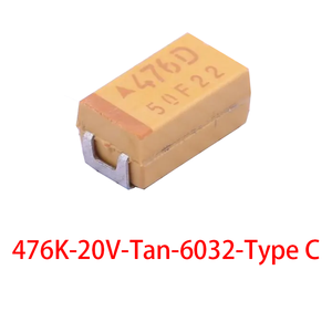 Condensador de Montaje Superficial Serie C Estándar de Tántalo 476K-20V-Tan-6032, 47uF, Alta Calidad, Temperatura de Funcionamiento -55~+125 - Product Image 2