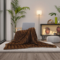 ZT Doux Chaud Épais Fausse Fourrure Vison Couvertures Jeter Minky Couverture pour Canapé Chaise Canapé Lit