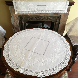 Mantel de Encaje Bordado Blanco Resistente <span class=keywords><strong>para</strong></span> Bodas y Cenas - Product Image 2