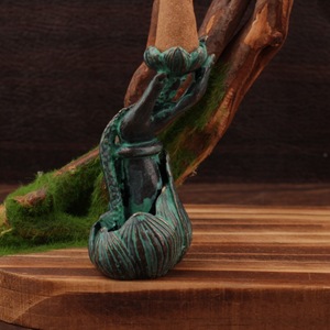 Chinese Style Brass Buddha Hand Lotus <b>Incense</b> Holder <b>Cone</b> Type Religious Decor Home Use Hand Made Metal Ornament - Product Image 2