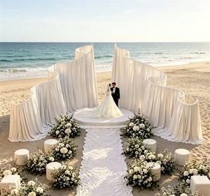 A-486 Accesorios para Arreglos de Boda, Telón de Fondo Grande para Escenario, Mantel de Tela en Forma de S, Estante Decorativo para Exteriores - Product Image 5