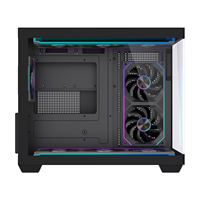 Boîtier d'ordinateur de jeu Lovingcool, nouveau design, écran numérique, noir, verre trempé, boîtier de PC de bureau, tour moyenne, Matx, cabinet PC
