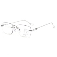 Nouvelles lunettes de lecture sans monture à découpe diamantée, photochromiques, anti-lumière bleue, avec verres grossissants pour ordinateur