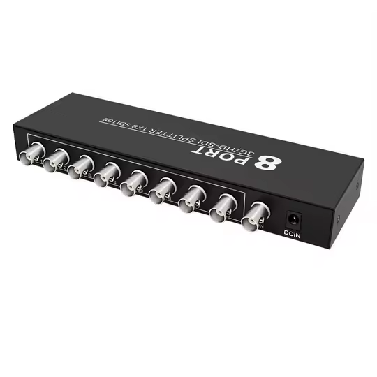 SDI Splitter 1x8 1 in 8 Out Splitter 8-way Distributor 1-8 Full HD 1080p 8 Ports BNC Coaxial Connectors Sdi Splitter