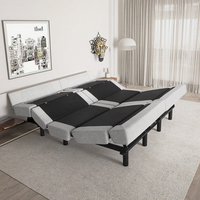 Lit électrique réglable avec massage, télécommande sans fil, meubles de chambre à coucher Healthtec