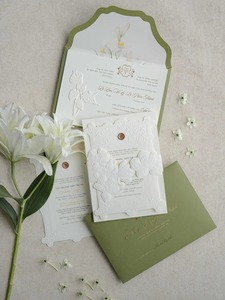 Inviti di Nozze 2026 Personalizzati di Lusso, <span class=keywords><strong>Cartolina</strong></span> Ecologica Fatta a Mano con Stampa in Rilievo Incolore Premium - Product Image 3