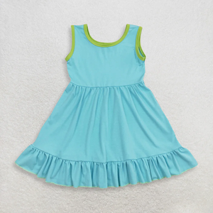 เด็กผู้หญิง เด็กเล็ก ชุดเดรสแขนกุดยาวถึงเข่า เสื้อผ้าฤดูร้อน - Product Image 3