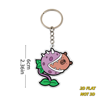 Gantungan Kunci Akrilik Berbentuk Tanaman Karnivora Lucu yang Makan Beruang, Pesona Bunga Monster Unik untuk Kunci, Tas, Ransel, Desain Transparan yang Tahan Lama.