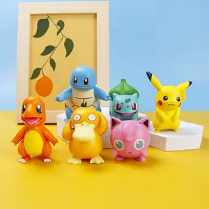 6 uds lindo Pikachu Genie tortuga figura de acción muñecas niños regalo anime figura
