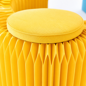 Tabouret en papier modulaire coloré, banc pliable en nid d'abeille pour présentation en magasin, événement, fête, mobilier flexible combinable - Product Image 4