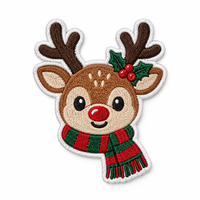 Patchs de Noël à coudre ou thermocollants, brodés sur mesure, pour cadeaux de fête de Noël, décoration de pulls, sacs, pour enfants et famille, vente en gros