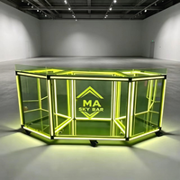 Table de bar mobile lumineuse en acrylique pour bar à domicile moderne et hôtel, avec couleur personnalisée et design multifonctionnel