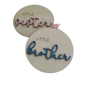 Garçon ou fille petit frère petite soeur signe d'annonce de naissance Photo Prop signe de naissance neutre de genre Révélation de sexe - Product Image 6