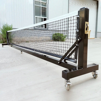 Filet de pickleball directement personnalisé en usine de Chine avec des roues de qualité ont un devoir OEM Imprimer le logo Premium Training Pickle Ball Net Post