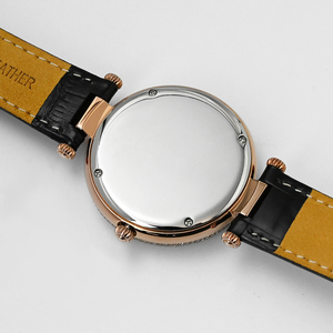 Rotatable Dial Bee Diamond Ladies Watch Sapphire Glass <b>Real</b> Leather Strap Ronda 762 Movement Stainless Steel Women Wristwatch - Product Image 6