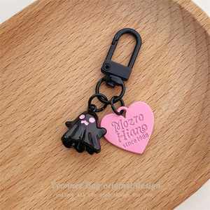 Lilangda Halloween Keychain <b>Sweet</b> Cool Funny Ghost Pendant Key Ring Metal Earphone Cover <b>Bag</b> <b>Party</b> Gifts for Women Men Jewelry - Product Image 3