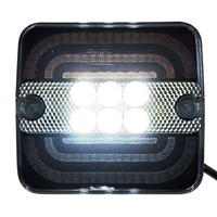 Feu arrière carré LED 9-36V 106 LED, combiné feu stop, marche arrière et clignotant, homologué Emark, étanche pour camion, remorque, camping-car, poids lourd, caravane