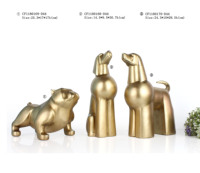 Figurine de chien bouledogue français anglais en résine pvc, SCULPTURE dorée, décoration de la maison, Art Folk, 7 à 10 jours