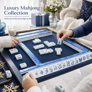 Artistic Premium Acrylic Navy Blue & Copper Gold Gift <b>Mahjong</b> <b>Set</b> for Holiday Gifts and Retail - Product Image 6