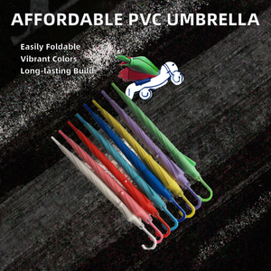 Fancy PVC nắng mưa ô giá rẻ Nhựa quảng cáo Quà Tặng parasol Châu Âu thiết kế phong cách bán tự động gấp thẳng - Product Image 2