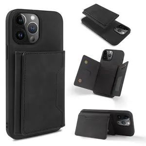 Gloednieuwe Kaart Magnetische Scheiding Kaart Case Pu Lederen Portemonnee Voor Iphone 13 14 15 Tpu Telefoon Case