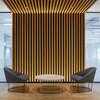 Panneau acoustique en bois 600*600 Chêne Blanc Insonorisant Grand Lamelle Imperméable Écologique Utilisation Intérieure Panneaux acoustiques
