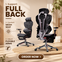 Chaise de jeu ergonomique - Design en maille respirante, confort réglable, base en alliage d'aluminium à 5 étoiles, accoudoir pivotant 9D, minimaliste